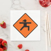 Yoga Crossing Sign Warrior Pose Strichmännchen Serviette (Beispiel)