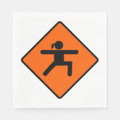 Yoga Crossing Sign Warrior Pose Strichmännchen Serviette (Vorderseite)