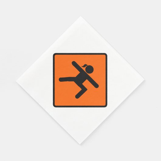 Yoga Crossing Sign Warrior Pose Strichmännchen Serviette (Ecke)