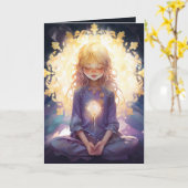 Yoga Crystal Lavender Gold zum Geburtstag Karte (Gelbe Blume)