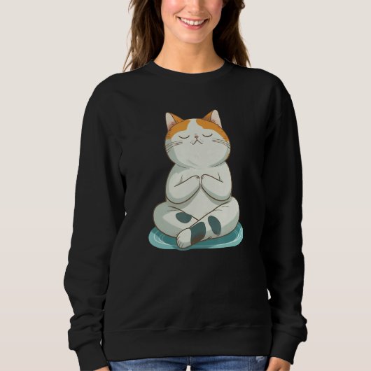 Yoga Cute Kitty Cat Sweatshirt (Vorderseite)
