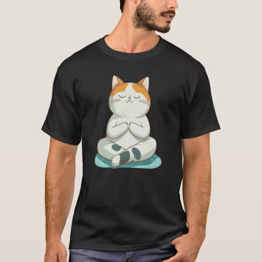 Yoga Cute Kitty Cat T-Shirt (Vorderseite)
