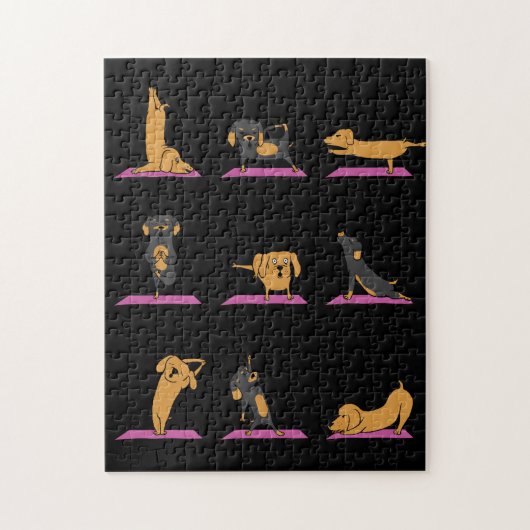Yoga Dackel Hund Dackel Funny Jig Saw Puzzle (Vertikal)