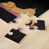 Yoga Dackel Hund Dackel Funny Jig Saw Puzzle (Seite)