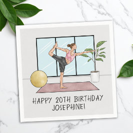 Yoga Dancer Pose Balance Workout Geburtstagsparty Serviette