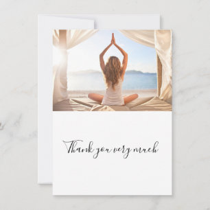 Yoga Dankeschön Card Posing der Frau in Yoga Dankeskarte