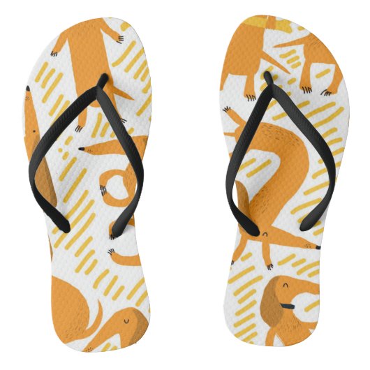 Yoga Dawg Dackel Drehe Flop Beach Sandals Badesandalen (Fußbett)
