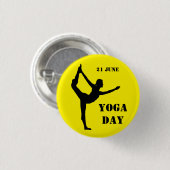 Yoga Day - 21. Juni - Feiern mit Übungen Button (Vorne & Hinten)