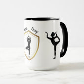 Yoga Day Black Silhouette Tasse (VorderseiteRechts)