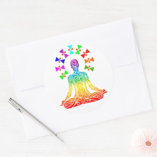Yoga Day Graphics Runder Aufkleber (Umschlag)