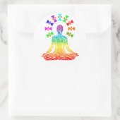 Yoga Day Graphics Runder Aufkleber (Tasche)