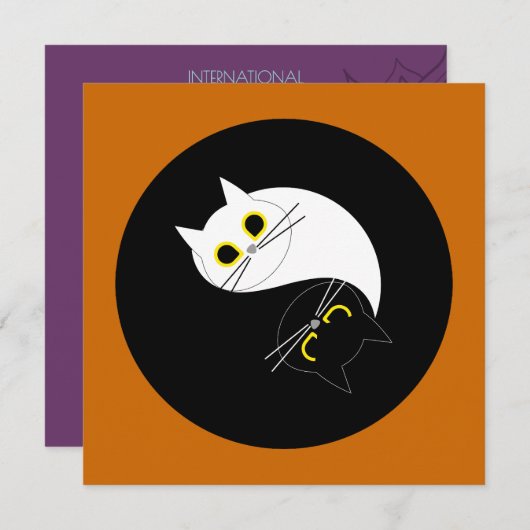 YOGA DAY STUDIO EINLADUNG - Funny Cat Card (Vorne/Hinten)