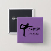 Yoga der Liebe I und Schokoladen-Abzeichen Button (Vorne & Hinten)