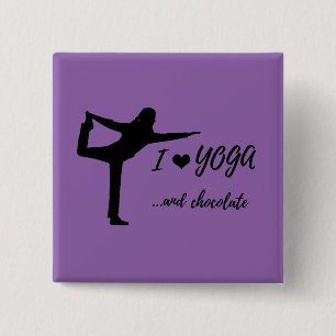 Yoga der Liebe I und Schokoladen-Abzeichen Button