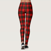 Yoga der roten Tartan-keucht das karierte Leggings (Rückseite)