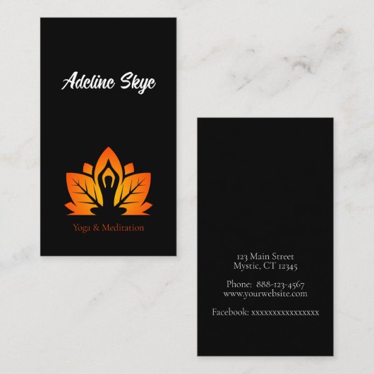 Yoga-Design Visitenkarte (Vorne/Hinten)