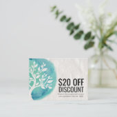 YOGA Discount Coupon Loyalty Watercolor Aquamarine (Stehend Vorderseite)