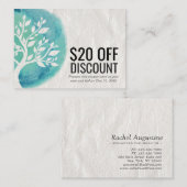 YOGA Discount Coupon Loyalty Watercolor Aquamarine (Vorne/Hinten)