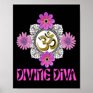 Yoga-Diva Divine Om Blume, Yoga-Geschenkideen Blum Poster
