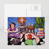 Yoga Divas mit Martinis Postkarte (Vorne/Hinten)