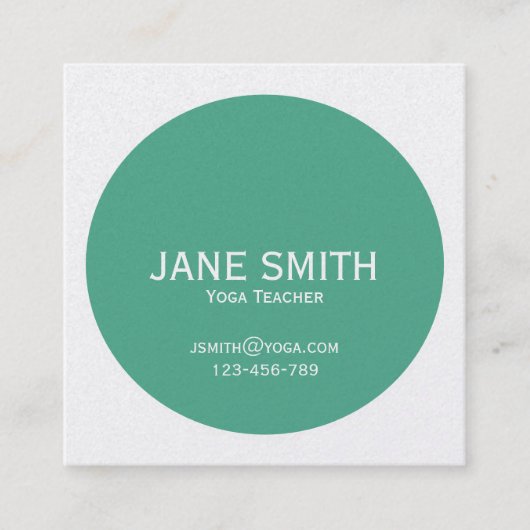 Yoga Doacher Blue Yoga Instructor modern Quadratische Visitenkarte (Vorderseite)