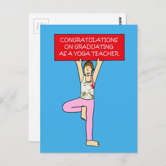 Yoga Doacher Graduate Herzlichen Glückwunsch Postkarte (Vorne/Hinten)