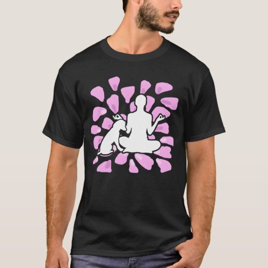 Yoga Dog Meditation Hunde Geschenk Freund T-Shirt (Vorderseite)