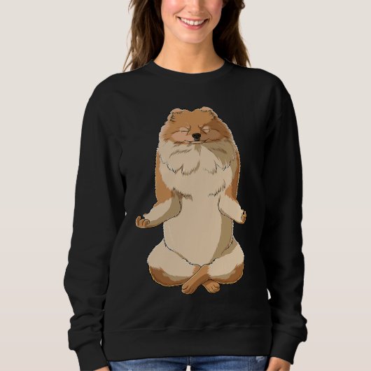 Yoga Dog Pomeranian Sweatshirt (Vorderseite)