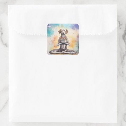 Yoga Dog Quadratischer Aufkleber (Tasche)