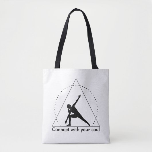 Yoga-Dreieckspose-Emblem Tasche (Vorderseite)