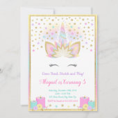 Yoga-Einhorn-Einladung, Einhorn Einladung (Vorderseite)