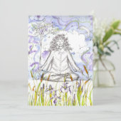 Yoga Einladung Zen Meditation Botanisches Flora (Stehend Vorderseite)