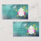 Yoga Elephant Aquamarin Wasserfarbe Visitenkarte (Vorne/Hinten)