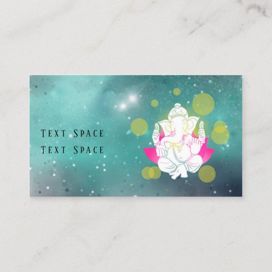 Yoga Elephant Aquamarin Wasserfarbe Visitenkarte (Rückseite)