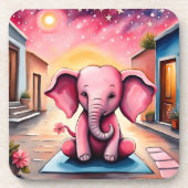 Yoga Elephant Getränkeuntersetzer (Vorderseite)
