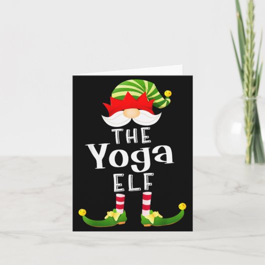 Yoga Elf Group Christmas Funny Pajama Party  Karte (Vorderseite)
