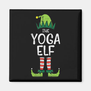 Yoga Elf Xmas PJs Matching Christmas Pajamas For F Magnet