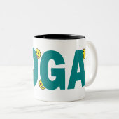 Yoga-Emoji-Tasse Zweifarbige Tasse (VorderseiteRechts)