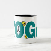 Yoga-Emoji-Tasse Zweifarbige Tasse (Mittel)