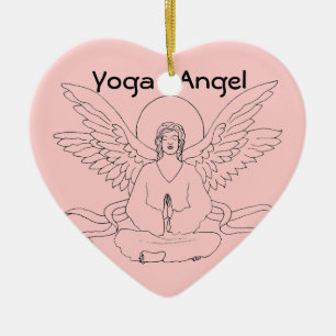 Yoga-Engel Keramikornament