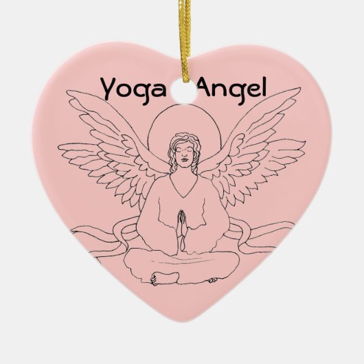 Yoga-Engel Keramikornament (Vorne)