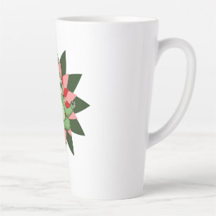 Yoga-Entspannung mit eleganter floraler Kunst Milchtasse