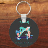 Yoga Es ist billiger als Therapie Schlüsselanhänger (Vorderseite)