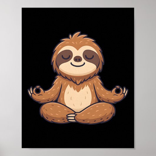 Yoga Faultier Poster (Vorne)