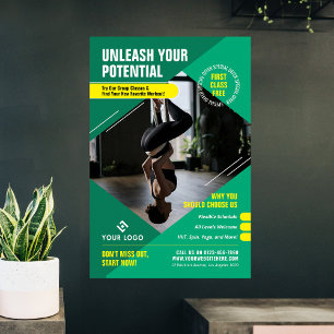 Yoga Fitness Classes Trendy Foto Gym Marketing Poster