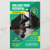 Yoga Fitness Classes Trendy Marketing Foto Gym Flyer (Vorne)