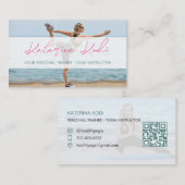 Yoga-Fitness-Instuktor QR-Visitenkarte Visitenkarte (Vorne/Hinten)