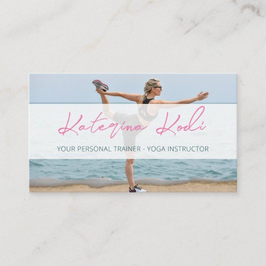 Yoga-Fitness-Instuktor QR-Visitenkarte Visitenkarte (Vorderseite)