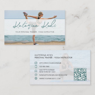 Yoga-Fitness-Instuktor QR-Visitenkarte Visitenkarte