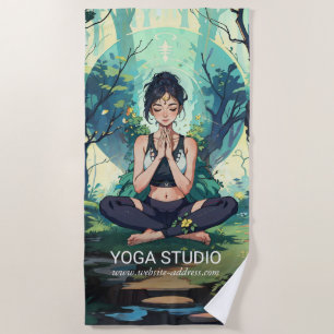 Yoga Fitness Meditation Instruktor für Naturwald Strandtuch